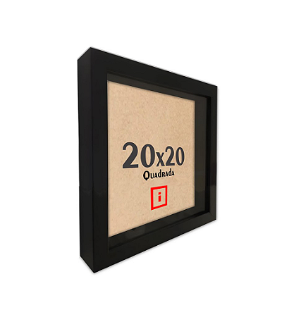 Moldura Caixa Alta 20x20 Com Espaçamento Interno De 3cm - PRETA