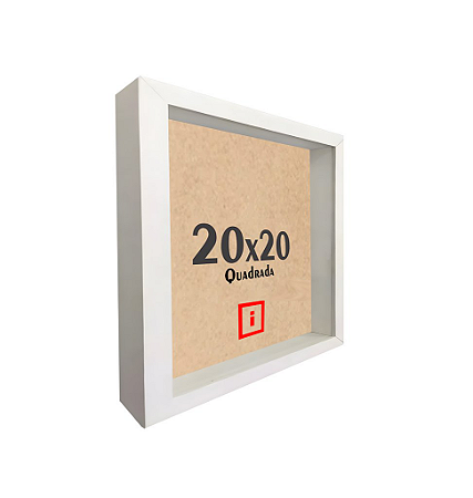 Moldura Caixa Alta 20x20 Com Espaçamento Interno De 3cm - BRANCA