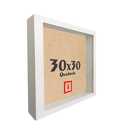 Moldura Caixa Alta 30x30 Com Espaçamento Interno De 3cm - BRANCA