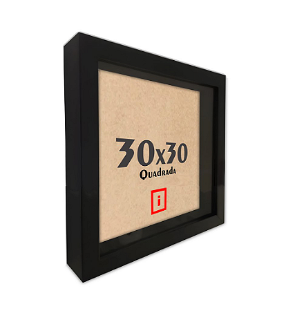 Moldura Caixa Alta 30x30 C/ Espaçamento Interno De 3cm - PRETA