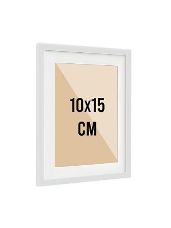 Moldura Quadro Com Vidro E Paspatur De 3 Cm P/ Imagem A6 10x15 - BRANCA