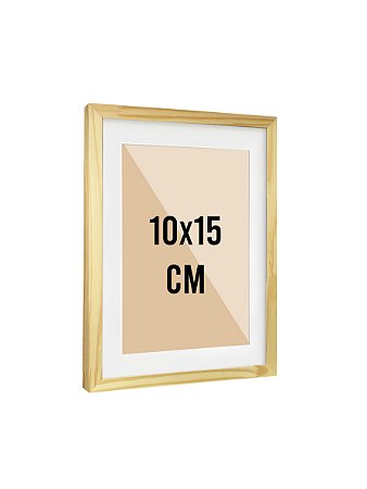 Moldura Quadro Com Vidro E Paspatur De 3 Cm P/ Imagem A6 10x15 - PINUS