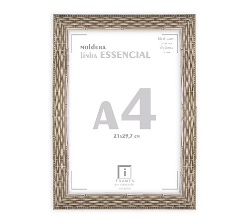 Moldura Trançada A4 21x30 Com Vidro Frontal