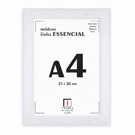 Moldura A4 21x30 cm Premium Trançada C/ Vidro Frontal