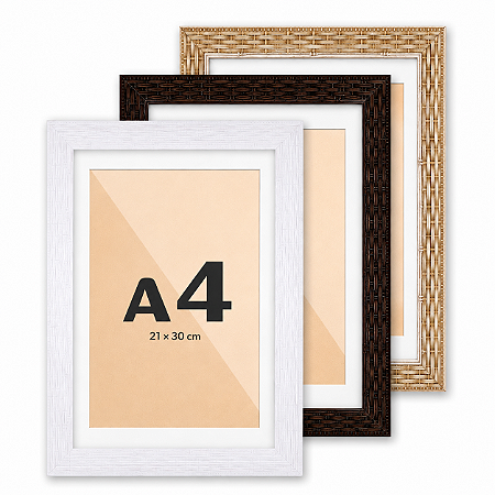 Moldura Premium - Vidro Frontal - Trançada A4 21x30 Com Paspatur