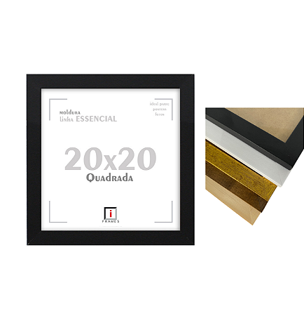 Moldura Quadro 20x20 cm P/ Posters Imagens Fotos - COM ACETATO