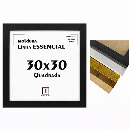 Moldura Quadro 30x30 cm P/ Posters Imagens Fotos - COM ACETATO