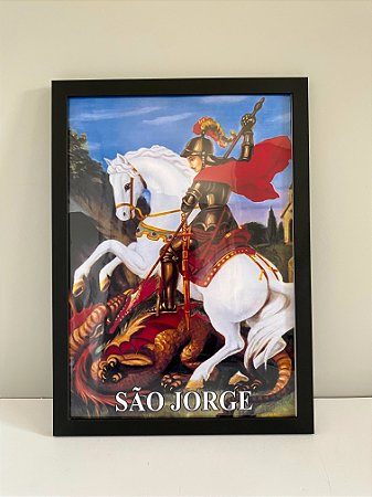 Quadro Decorativo Com Imagem São Jorge A3 30x42 cm - COM VIDRO