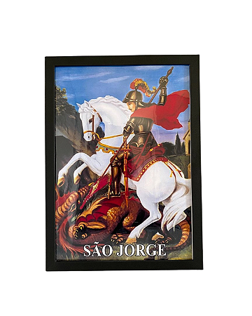 Quadro Decorativo Com Imagem São Jorge A3 30x42 cm - COM VIDRO