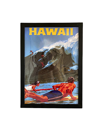 Quadro Decorativo Com Imagem Hawai A3 30x42 cm - COM VIDRO