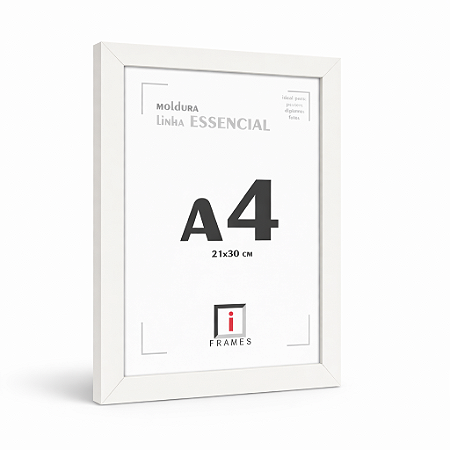 Moldura Quadro A4 21x30 cm Larga 3 cm P/ Imagens Fotos - COM VIDRO