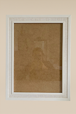 Moldura Premium Trilha A3 30x42 cm Com Vidro - BRANCA