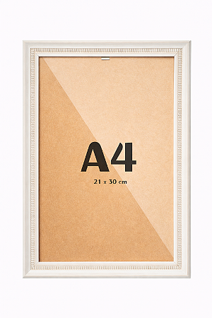 Moldura Premium Trilha A4 21x30 cm Com Vidro - BRANCA