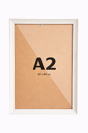 Moldura Nevada A2 42x60 cm Para Fotos e Imagens Com Vidro - BRANCA