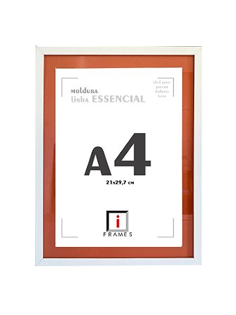 Moldura Quadro A4 21x30 cm P/ Imagens Fotos Com Vidro - PASPATUR TERRACOTA