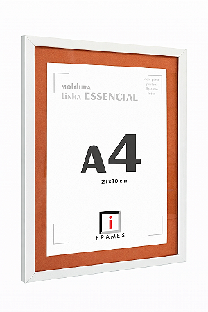 Moldura Quadro A4 21x30 cm P/ Imagens Fotos Com Vidro - PASPATUR TERRACOTA