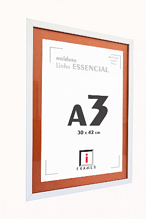 Moldura Quadro A3 30x42 cm P/ Imagens Fotos Com Vidro - PASPATUR TERRACOTA