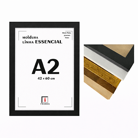 Moldura A2 42x60 cm C/ Acetato Para Fotos Imagens e Posters