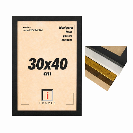 Moldura 30x40 cm P/ Posters Imagens Fotos - COM ACETATO