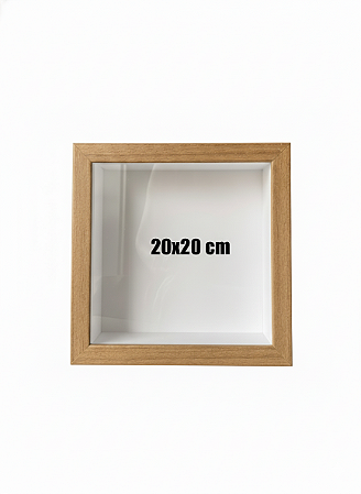 Moldura Quadro Caixa Alta 20x20 Com Espaçamento Interno De 5cm - FREIJÓ