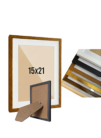 Porta Retrato A5 15x21 cm P/ Posters Imagens Fotos C/ Paspatur 3cm - C/ Vidro