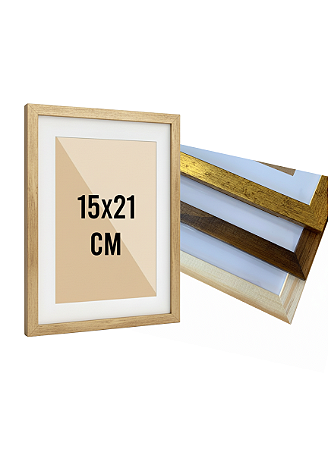 Moldura Quadro A5 15x21 cm P/ Posters Imagens Fotos C/ Paspatur 3cm - C/ Vidro (2x1)