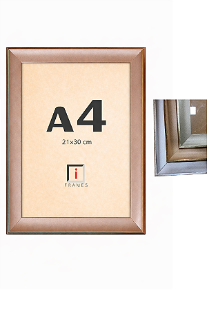 Moldura quadro A4 21x30 cm P/ Fotos imagens - Coleção Elegance C/ Vidro