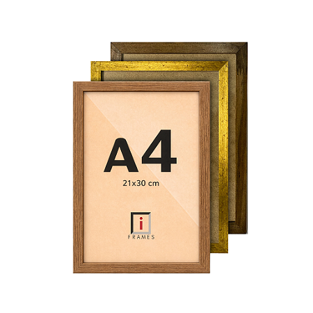 Moldura Quadro A4 21x30 cm P/ Posters Imagens - COM VIDRO