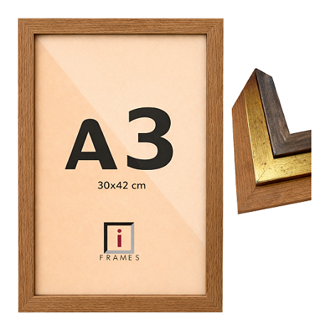Moldura Quadro A3 30x42 cm P/ Imagens Fotos - COM VIDRO
