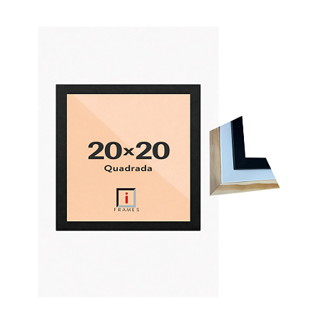 Moldura Quadro 20x20 cm P/ Posters Fotos - COM VIDRO