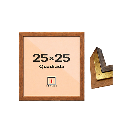 Moldura Quadro 25x25 cm P/ Imagens Fotos – COM VIDRO