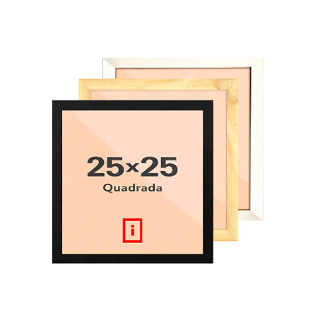 Moldura Quadrada 25x25 cm COM ACETATO - P/ Fotos Imagens