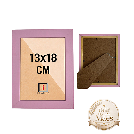 Porta Retrato Rosa 13x18 cm P/ Posters Imagens Fotos - C/ Vidro
