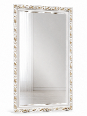 Espelho De Corpo Inteiro 80x40 cm - Moldura Acanthus - BRANCA
