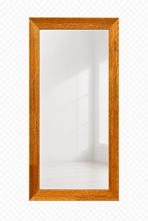 Espelho de Corpo Inteiro 80x40 cm Moldura Mel Natural Premium