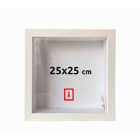 Moldura Caixa Alta 25x25 cm Com Espaçamento Interno De 5 cm - BRANCA