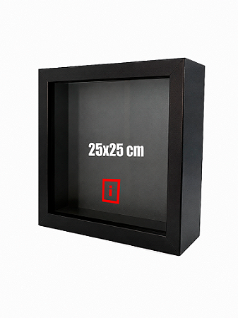 Moldura Caixa Alta 25x25 cm Com Espaçamento Interno De 5 cm - PRETO