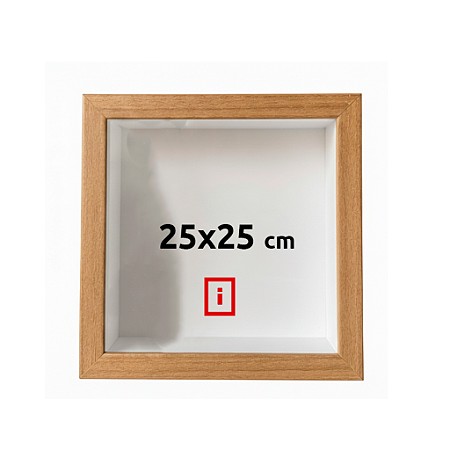 Moldura Caixa Alta 25x25 cm Com Espaçamento Interno De 5 cm - FREIJÓ