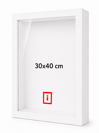 Moldura Caixa Alta 30x40 cm Com Espaçamento Interno De 5 cm - BRANCA