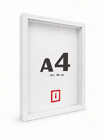 Moldura A4 21x30 cm Caixa Alta Com Espaçamento Interno De 1,5 cm - BRANCA