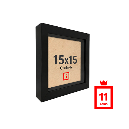 Moldura Caixa Alta 15x15 Com Espaçamento Interno De 3cm - PRETA