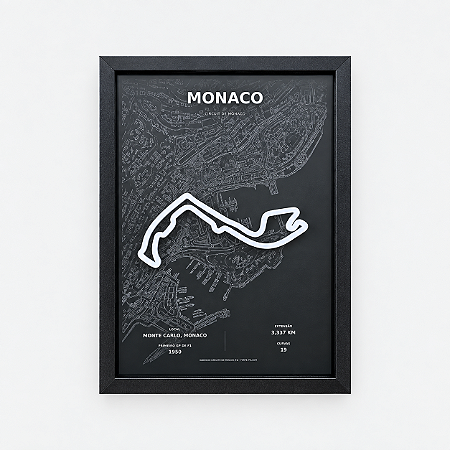 Quadro Decorativo Circuito de Mônaco em 3D
