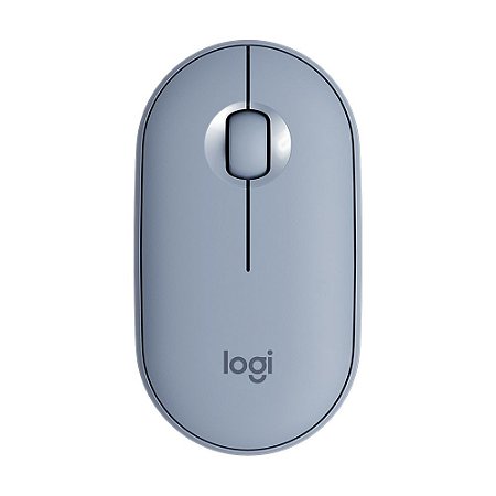 Mouse sem fio Logitech Pebble M350 com Clique Silencioso, Design Slim Ambidestro, USB ou Bluetooth, Pilha Inclusa, Azul - 910-005773