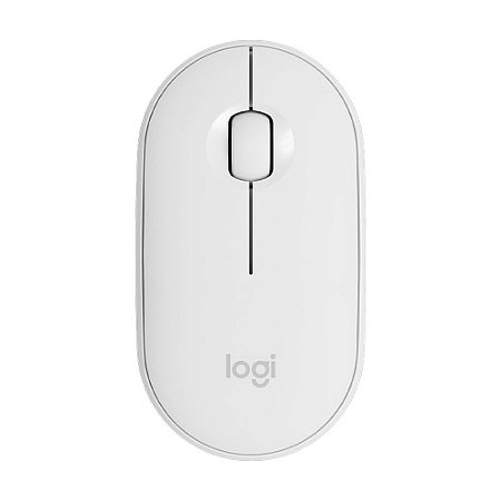 Mouse sem fio Logitech Pebble i345 com Clique Silencioso, Design Slim Ambidestro, Bluetooth para iPad, Pilha Inclusa, Branco - 910-005888