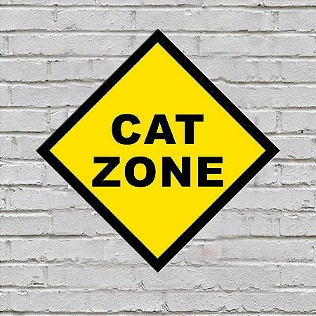 Placa de Parede Decorativa: Cat Zone
