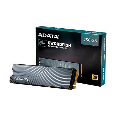 SSD Adata Swordfish, 250GB, M.2, PCIe, Leitura: 1800MB/s e Gravação: 1200MB/s - ASWORDFISH-250G