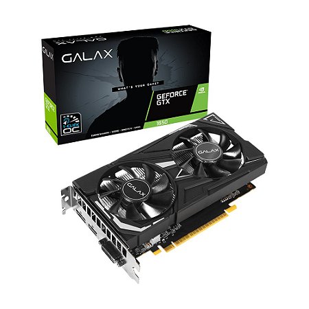 Placa de Vídeo Galax NVIDIA GeForce GTX 1650 EX, 1 Click, OC, 4GB, GDDR6, 192 Bits, DVI, HDMI e DisplayPort - 65SQL8DS66E6