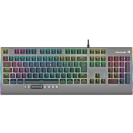 Teclado Mecânico Gamer Fortrek Cruiser, Switch KRGD Crystal, Anti-Ghosting, Rainbow, ABNT2, Dark Grey