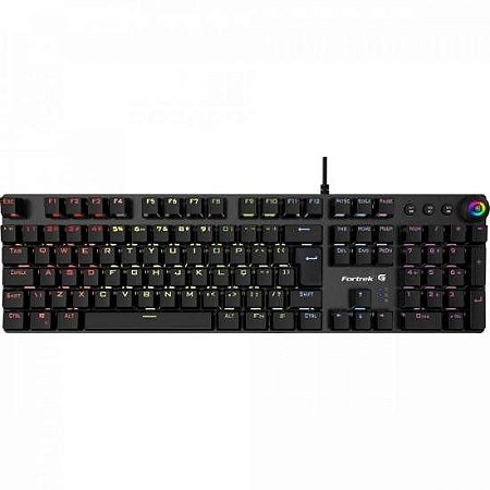 Teclado Mecânico Gamer Fortrek G Pro K7 Plus Black Edition, Switch KRGD Blue, RGB, ABNT2, Preto