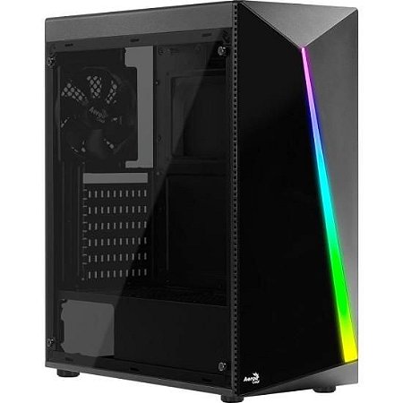 Gabinete Gamer Aerocool Shard Acrylic, ATX, Mid Tower, RGB, 1x Cooler Frontal, Preto